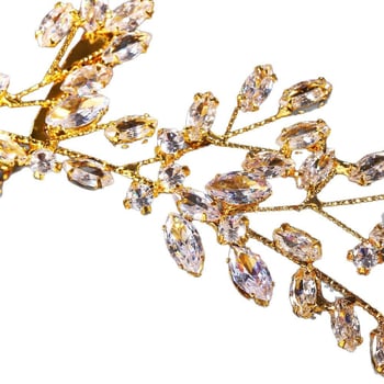 Ženski tijelo lanac s motivom lišća, bijeli kristali cirkona, ugrađene legure umjetnih dragog kamenja, višeslojna stražnja lanac