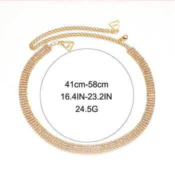 Lanț pentru corp — aliaj, cristale albe, pietre încrustate, stil feminin, electroplacare, personalizare disponibilă
