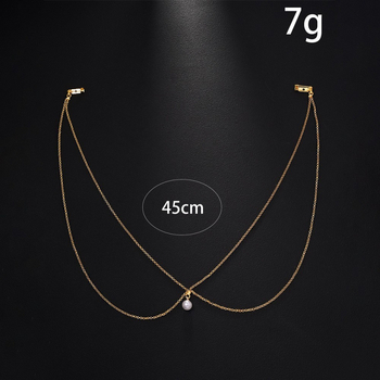 Lanac za tijelo s perlama, geometrijski dizajn, slobodno ugrađeni kamenčići, elektroplatina