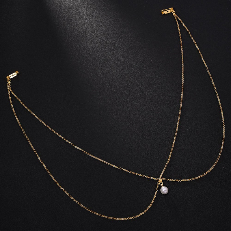 Lanac za tijelo s perlama, geometrijski dizajn, slobodno ugrađeni kamenčići, elektroplatina