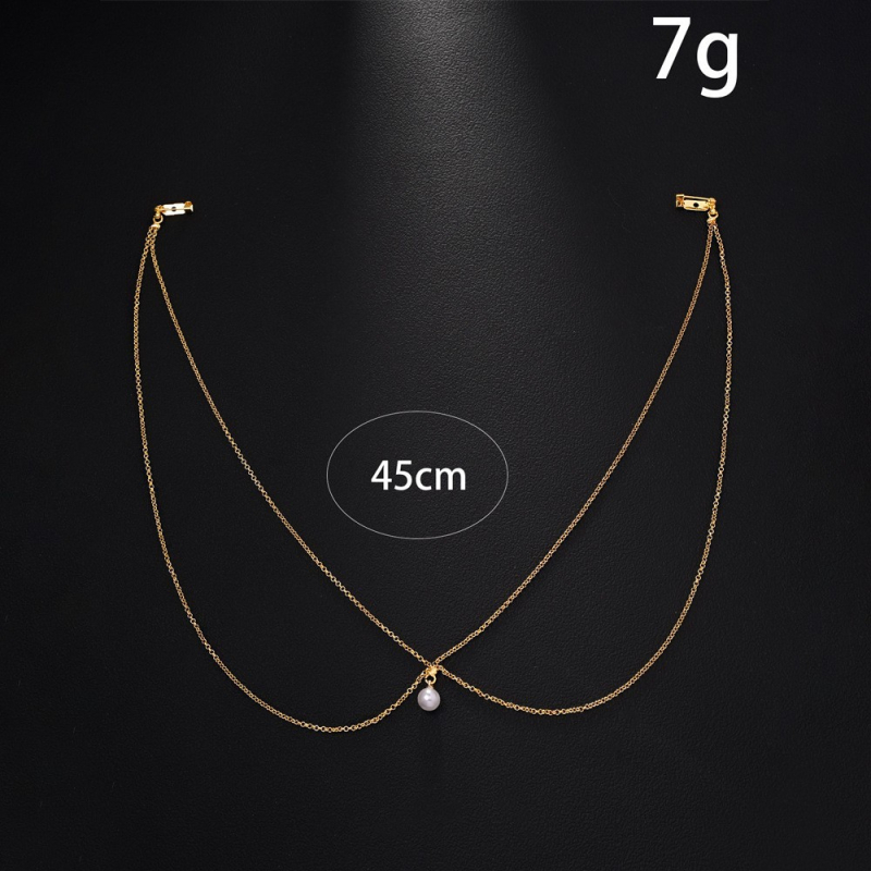 Lanac za tijelo s perlama, geometrijski dizajn, slobodno ugrađeni kamenčići, elektroplatina