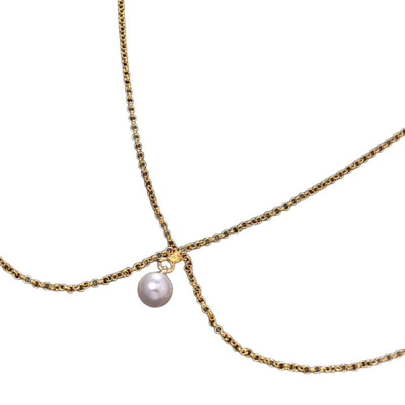 Lanac za tijelo s perlama, geometrijski dizajn, slobodno ugrađeni kamenčići, elektroplatina