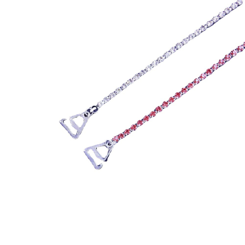 Lanac za tijelo s bijelim kristalima, legura, elektroplatiranje, geometrijski dizajn, ženski korejski stil