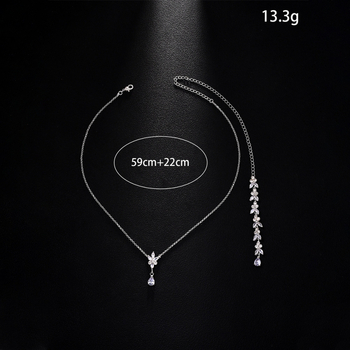 Back Chain Body Jewelry s rhinestones, cvjetni dizajn, bijela kristalna ugradnja, elektroplatinirani spoj
