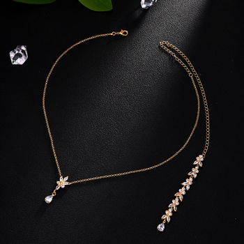 Back Chain Body Jewelry s rhinestones, cvjetni dizajn, bijela kristalna ugradnja, elektroplatinirani spoj