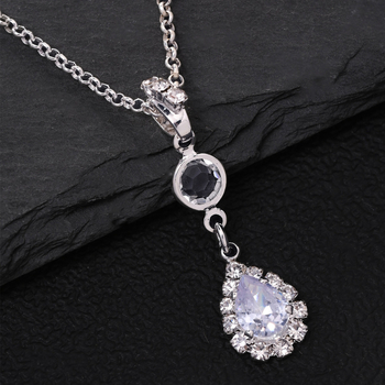 Body chain za leđa — kapkovitog oblika s vodnim dijamantima, uložak od legure s bijelim kristalom, elektroplatirani bakar