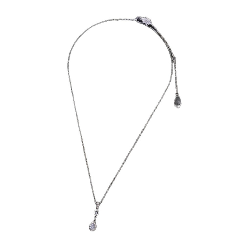 Body chain za leđa — kapkovitog oblika s vodnim dijamantima, uložak od legure s bijelim kristalom, elektroplatirani bakar