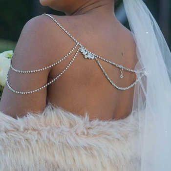 Lanac tijelo na rame sa cirkonima, geometrijski dizajn, legura, elektropliniranje, prilagodljivo