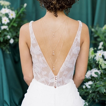 Ogrlica s leđnim lancem i kristalom – srebro 925, elektroplating, ukras leđa