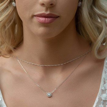 Lanț corporal de mireasă cu perle și cristale, colier dublu, placare electroplată