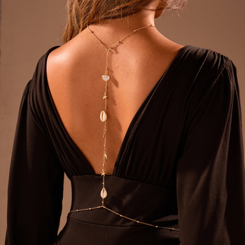 Lanț de corp pentru piept și spate, din aliaj placat electrolitic, stil european-american, pentru femei