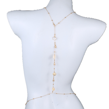 Lanț de corp pentru piept și spate, din aliaj placat electrolitic, stil european-american, pentru femei