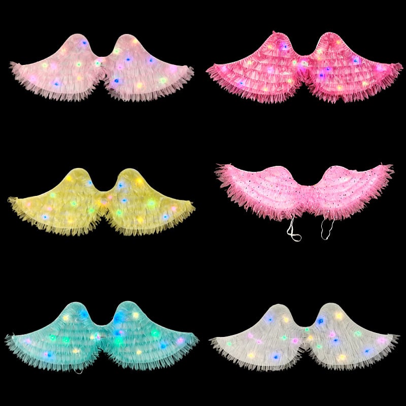 Aripioare luminoase de fluture din țesătură, accesorii pentru spate cu LED, jucărie pentru fete, 4–6 ani