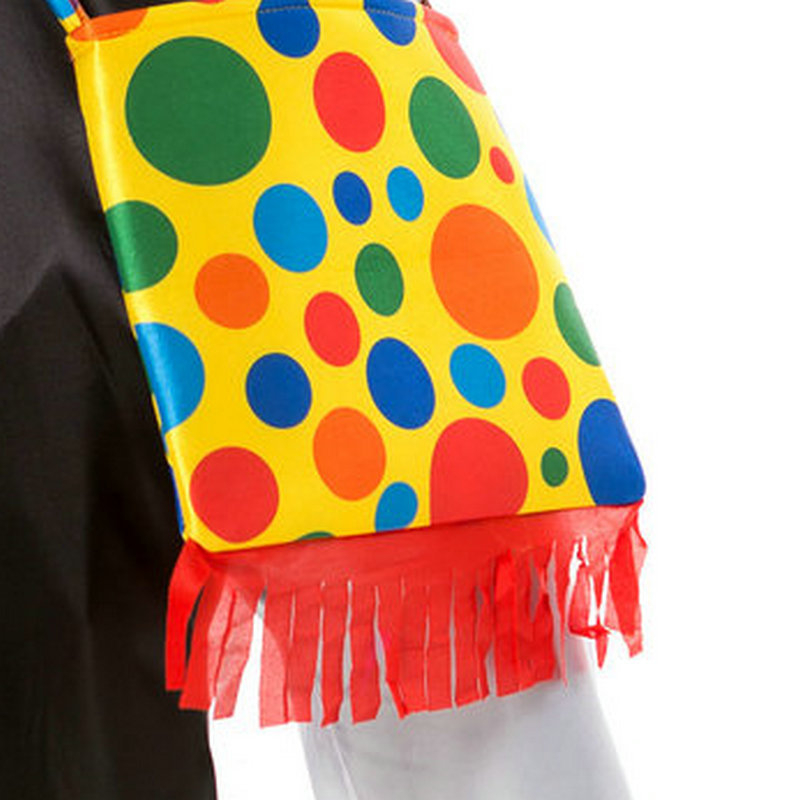 bohóc jelmez hátizsák, vászon anyagból, varrott kivitel, smink- és ruházati rekvizit