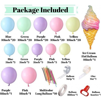 Pastelni baloni za balonsku arku, latex, dekorativni baloni, okruglog oblika, bez logotipa, marka Other