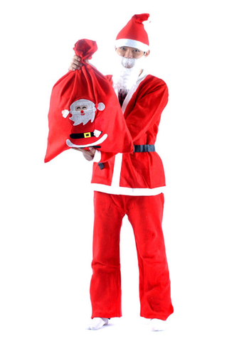 Mikulás jelmez textil anyagból, testreszabható, jelmezrekvizit