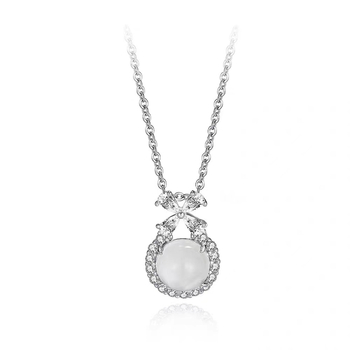 Ogrlica u obliku mašnice, s križnom lancom, Sterling srebro S999, duljina 41–50 cm