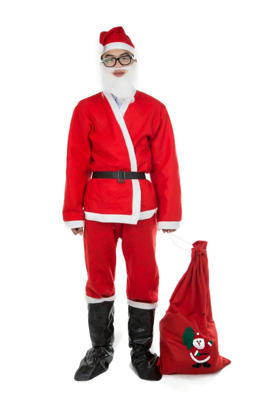 Κουστούμι Αγίου Βασίλη για ενήλικες – μη υφασμένο ύφασμα, ημι-χειροκίνητη/ημι-μηχανική κατασκευή, αξεσουάρ ενδυμάτων