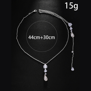 Geometriai testlánc esküvői ékszer fehér kristállyal, hátlánc, testreszabható