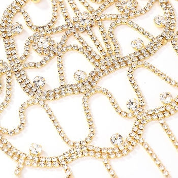 Válllánc bojtokkal és Rhinestone kövekkel – ötvözet alap, fehér kristály inlay, elektroplating