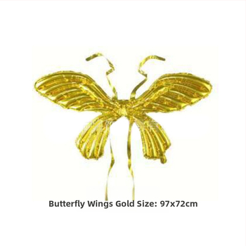 Pillangó szárnyait idéző lufi, rajzfilmfigurás állat alak, akasztó hátsó stílus, gradiens befejezés, logo OK