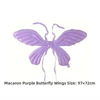 Pillangó szárnyait idéző lufi, rajzfilmfigurás állat alak, akasztó hátsó stílus, gradiens befejezés, logo OK