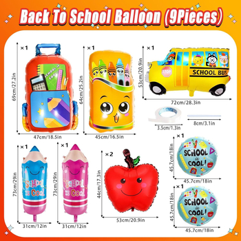 Alumínium fóliás lufi – kör alakú, nyomtatott logó, 9 darab.