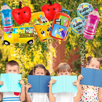 Alumínium fóliás lufi – kör alakú, nyomtatott logó, 9 darab.