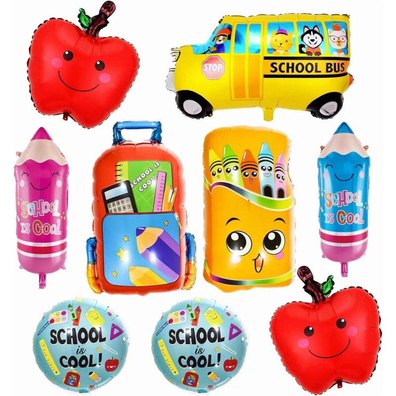 Alumínium fóliás lufi – kör alakú, nyomtatott logó, 9 darab.