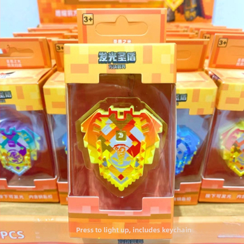 Breloc Cube World luminescent – pixeli stil, din plastic, Youxin, efect luminos dinamic, pentru vârsta 14+