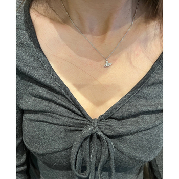 Ogrlica sa Saturnom, mini reljef, srebro 925, O lanac, elektroplirano, unisex