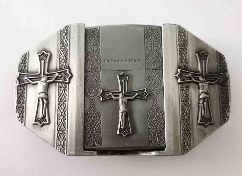 Cataramă de curea cu motiv încrucișat și design inspirat de brichetă — aliaj, cataramă netedă, Marcă: Altă, Primăvara 2023