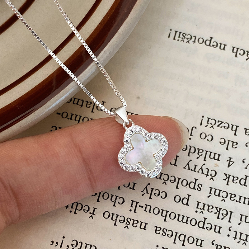 Ogrlica od S925 srebra s geometrijskim privjeskom, kutijasti lanac, lagani luksuzni stil, za žene