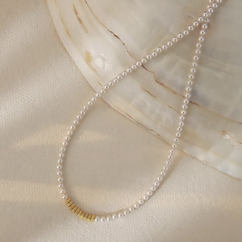 Ogrlica s perlom, 925 srebro, ručna izrada, geometrijski dizajn, težina 10,6 g