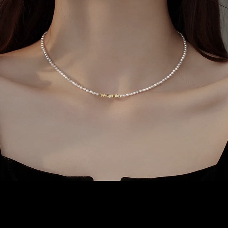 Ogrlica s perlom, 925 srebro, ručna izrada, geometrijski dizajn, težina 10,6 g