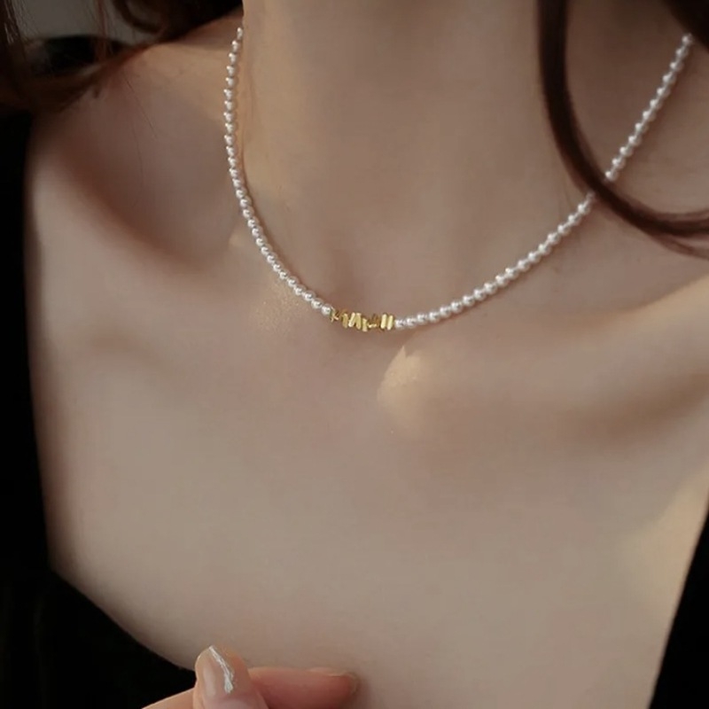 Ogrlica s perlom, 925 srebro, ručna izrada, geometrijski dizajn, težina 10,6 g