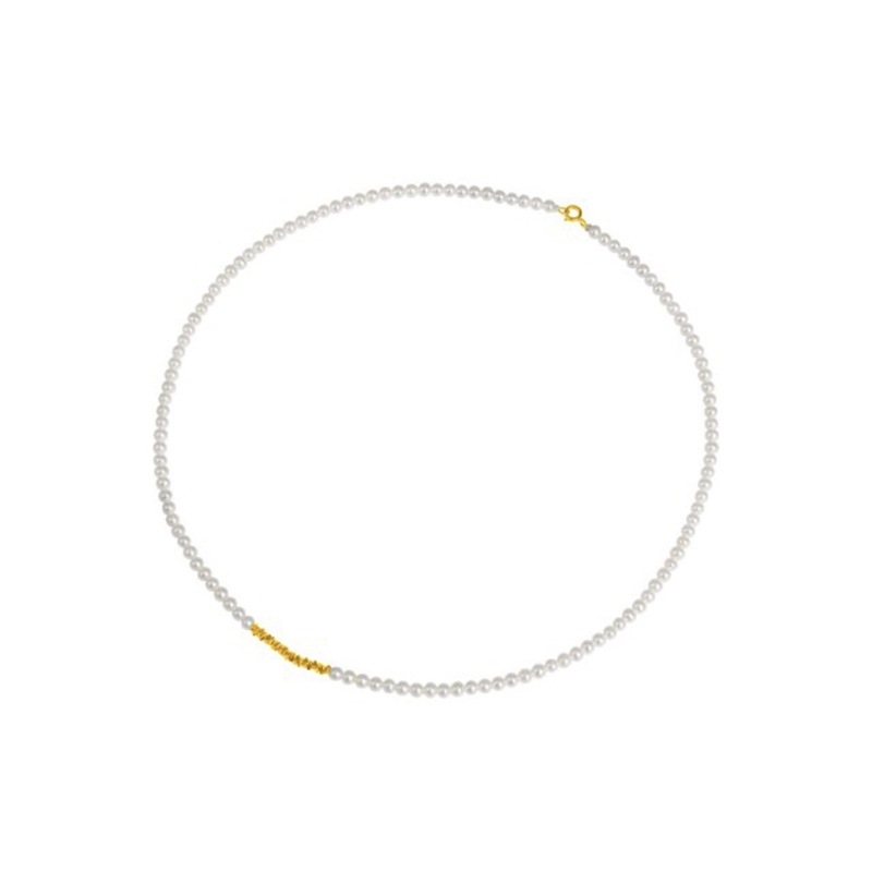 Ogrlica s perlom, 925 srebro, ručna izrada, geometrijski dizajn, težina 10,6 g
