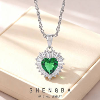 Colier inimă din argint 925, pandantiv argintiu, placare electrolitică