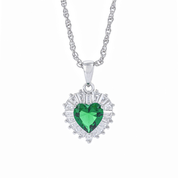 Colier inimă din argint 925, pandantiv argintiu, placare electrolitică