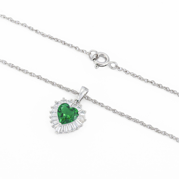 Colier inimă din argint 925, pandantiv argintiu, placare electrolitică