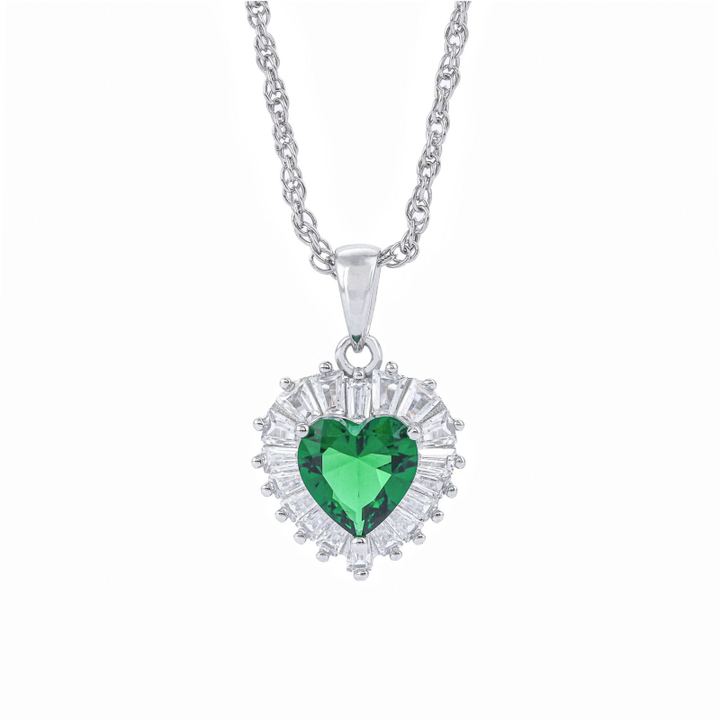 Colier inimă din argint 925, pandantiv argintiu, placare electrolitică