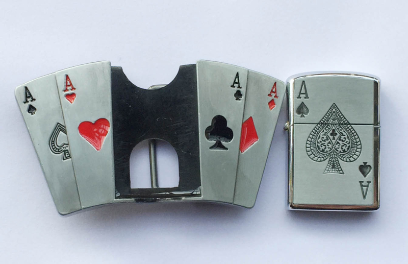 Övcsat kártya motívummal, cinkötvözet, sima csat, divatos hétköznapi stílus