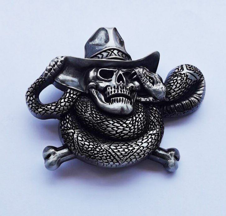 Kopča za pojas od legure, vinuti zmijskim dizajnom, glatka kopča, Ghost Head stil, pogodno za sve sezone