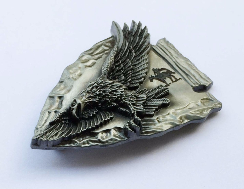 Kopča za remen, serija Western Flying Eagle; cinkova legura; glatka kopča