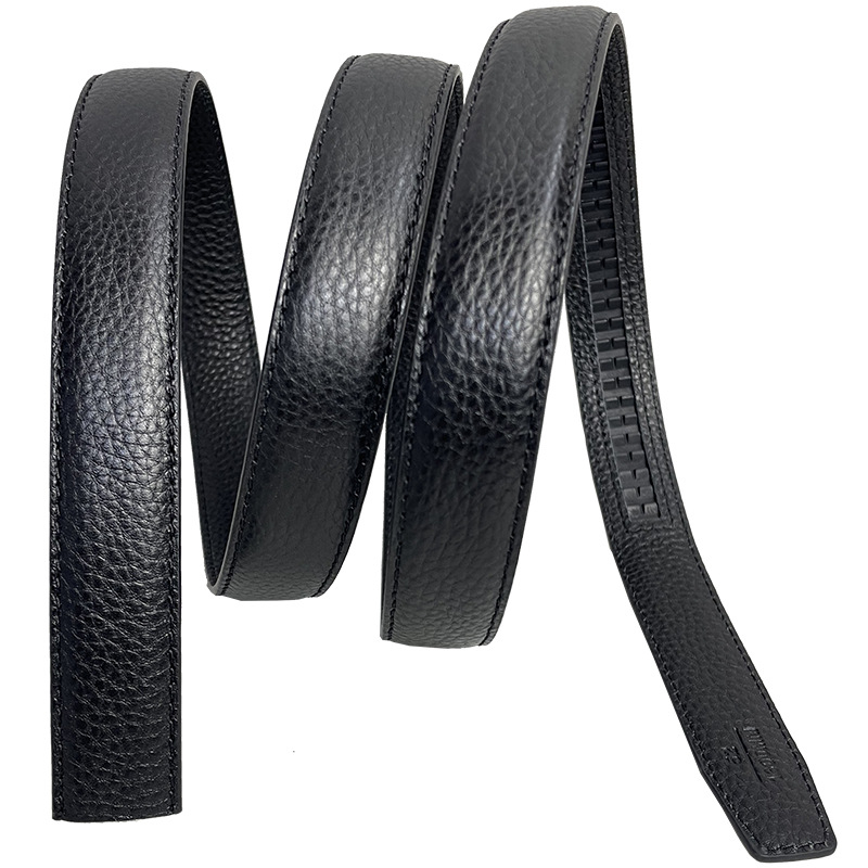 Női valódi bőrből készült öv, kétoldalas felső rétegű marhabőr, csat nélkül, kampóval záródó, embossált felület