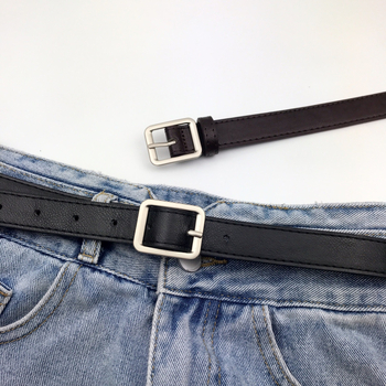 Női PU bőr farmeröv, ötvözet csattal és tűs csattal, szélesség 2-4 cm, univerzális és egyszerű stílus, 2022 nyár