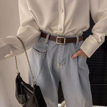 Női PU bőr farmeröv, ötvözet csattal és tűs csattal, szélesség 2-4 cm, univerzális és egyszerű stílus, 2022 nyár