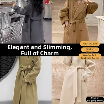 Curea dublu-față din lână pentru haine de exterior, lățime 5 cm, stil leisure, pentru iarnă, primăvară și toamnă