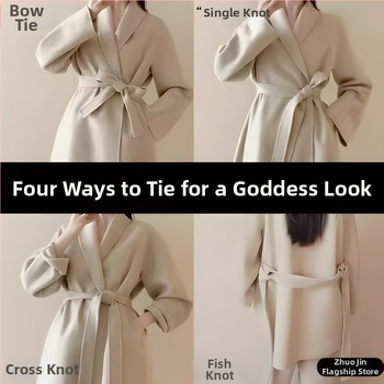 Curea dublu-față din lână pentru haine de exterior, lățime 5 cm, stil leisure, pentru iarnă, primăvară și toamnă