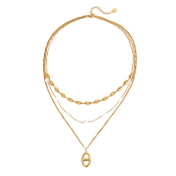 Rozsdamentes acél nyaklánc vákuumbevonattal, medál állatmotívummal, kombinált lánccal nőknek